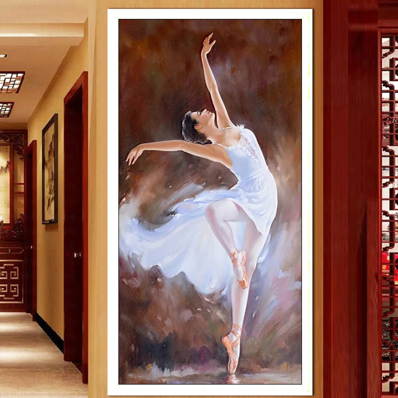 

5D DIY Ballet Dancer Diamond Painting Cross Stitch Full Drill Round Diamond Embroidery By Numbers Mosaci Rhinestone Needlework