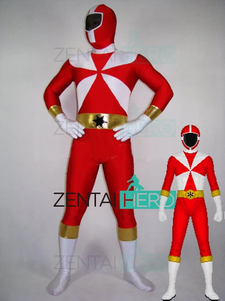 

Free Shipping Adult Red Kyuukyuu Sentai Gogo V Superhero Costume Lycra Spandex GoGo-V Cosplay Costume Halloween Zentai Bodysuit