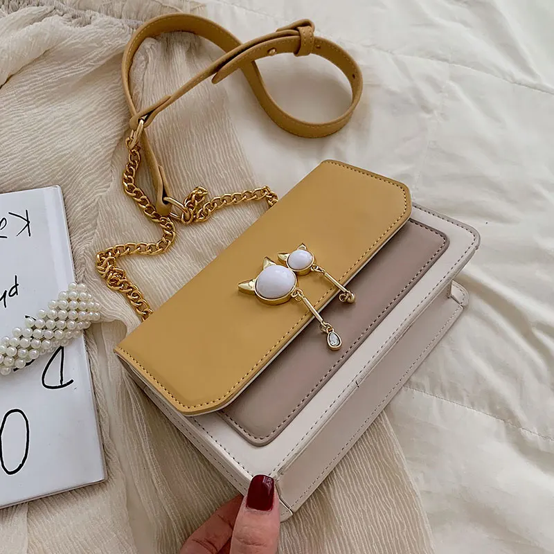 

Summer Baggage Girls 2019 New Chain Baggage of Chaozhou Korean Version Fashion Baitao Summer Qingxin Slant Baggage
