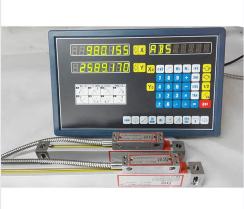2 AXIS DIGITAL READOUT DRO FOR MILLING LATHE MACHINE WITH PROCISION LINEAR SCALE 