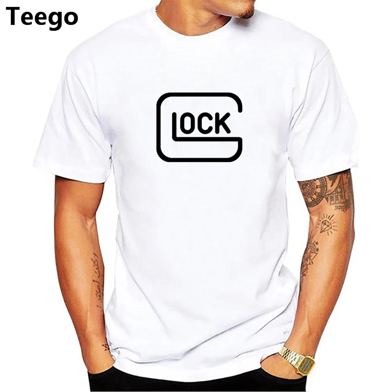 

pure cotton clothing T-shirt printed short-sleeved glock fashionable male clothing