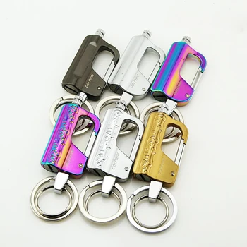 

Innovative Metal Keychain Waterproof Firer Kit Kerosene Lighter Match Camp Hiking Portable Bottle Shape Survival Tool