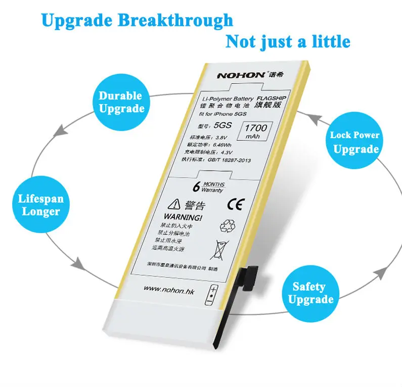 NOHON Battery For Apple iPhone 5 Details (03)