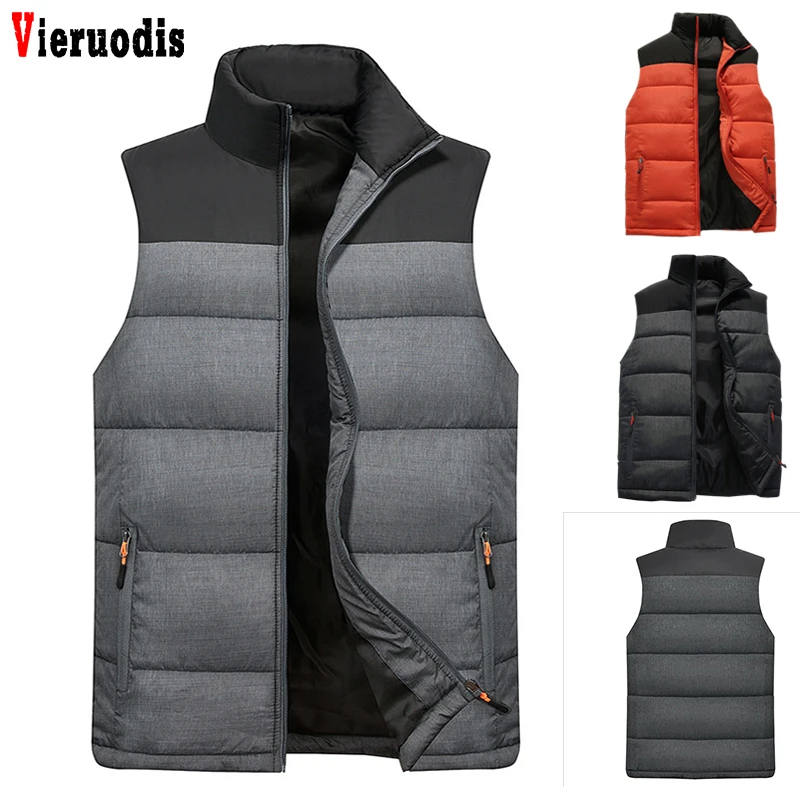 

Autumn Winter Mens Sleeveless Jacket Men Down Vest Men's Warm Thick Coats Jacket and Coats Zipper Multiple pockets Casual Vests