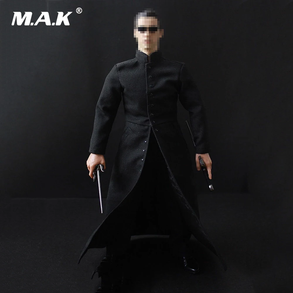 Масштаб 1/6 Мужская одежда матрица 1:6 Нео Кеану черные пальто костюмы и обувь для