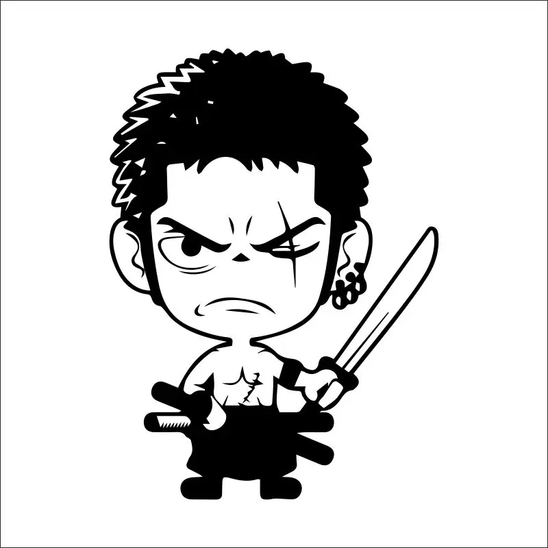 Цельнокроеные настенные стикеры Roronoa Zoro-Комиксы и анимационные наклейки с