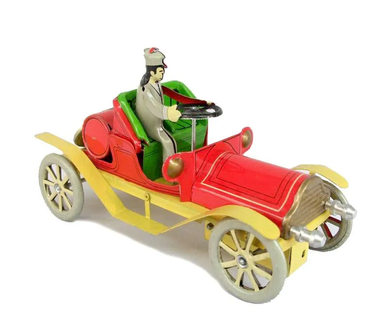 Редкая коллекция ностальгия Олово заводные игрушки Красный винтажный автомобиль игрушка