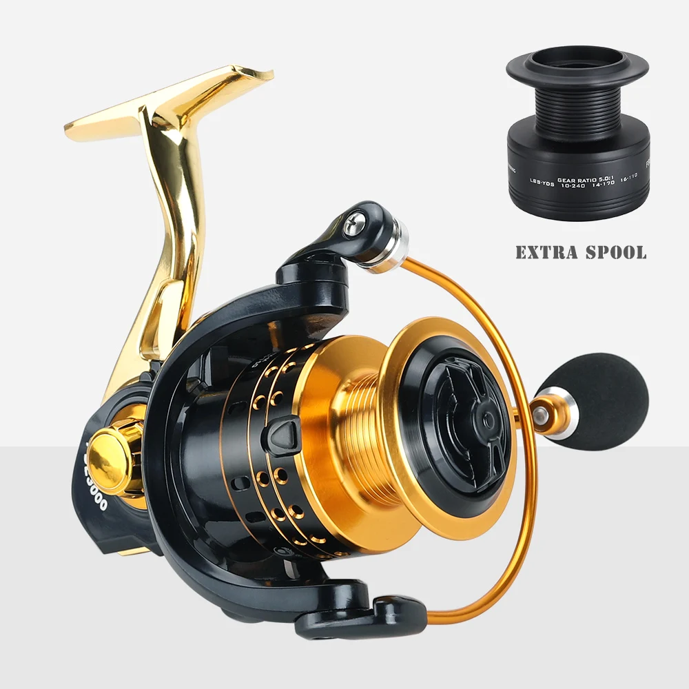 13+1BB Spinning Fishing Reel With Extra Spool All Metal Fly Wheel For
