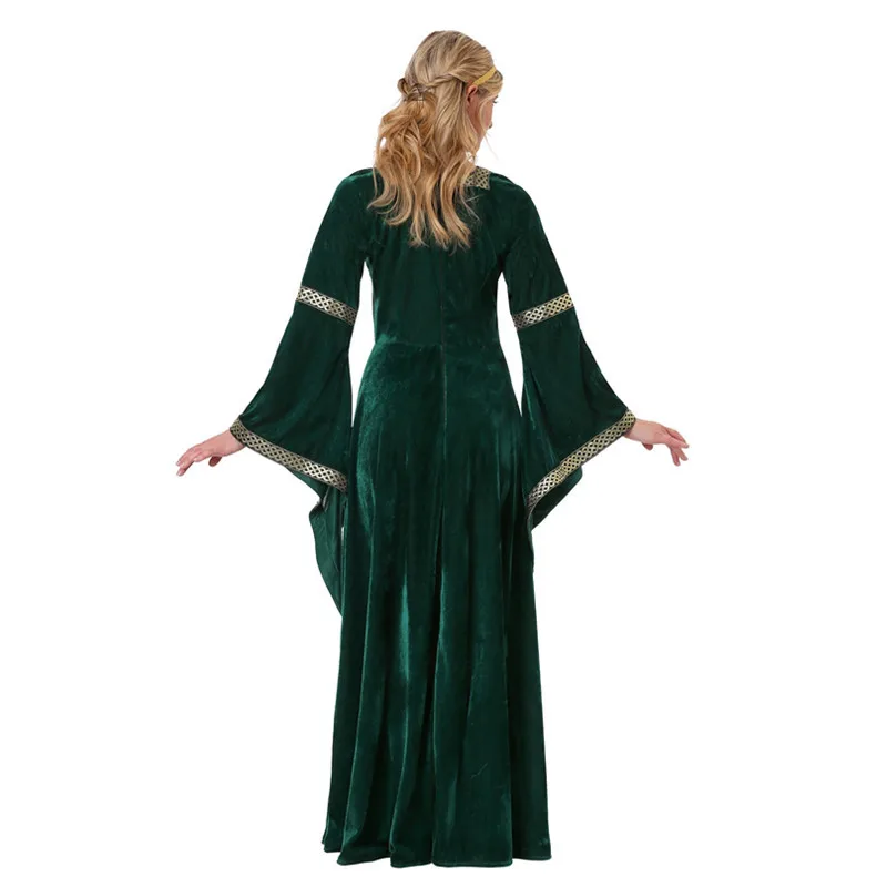 Brave Merida Dresses Princess Merida Cosplay Costume Halloween mediaeval Costumes European medieval vintage court queen dress