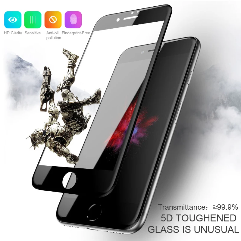 5D Gehärtetem Glas für iphone XS Max XR X glas 6s 7 8 plus 10 Screen Protector Für iphone 6 glas Vo