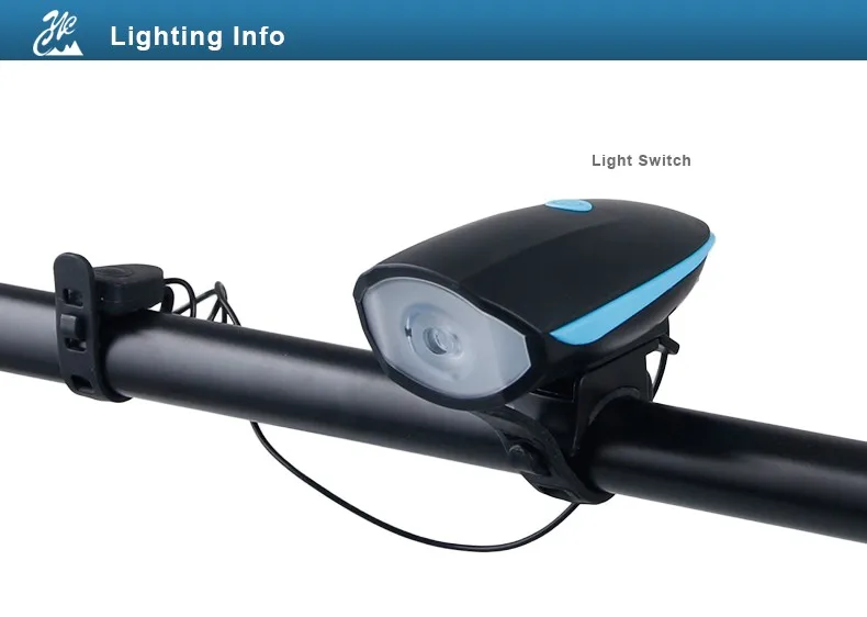 Sale Deemount Bike Light Waterproof Bicycle Head LED Flashlight With Bell Multifunction Cycle Lamp MTB Cycling Light Bike Accessories 8