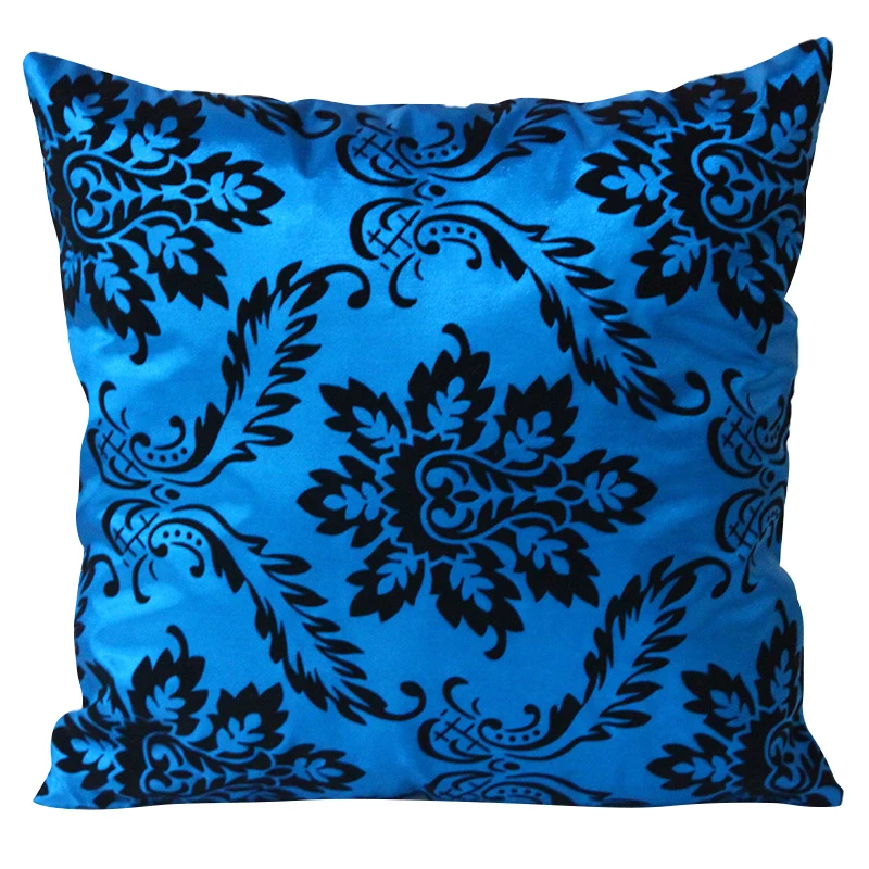 Home Fashion Accessories Bed Square Decorative Throw Pillow Case blue