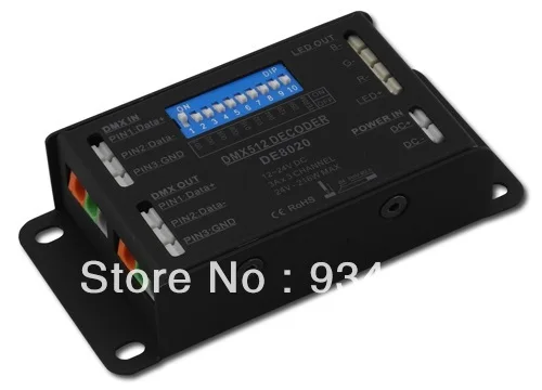 

Free Shipping DMX controller, 3 Channels DMX driver Input DC12-24V Constant Voltage Single CH Output PWM <3A Model:DE8020