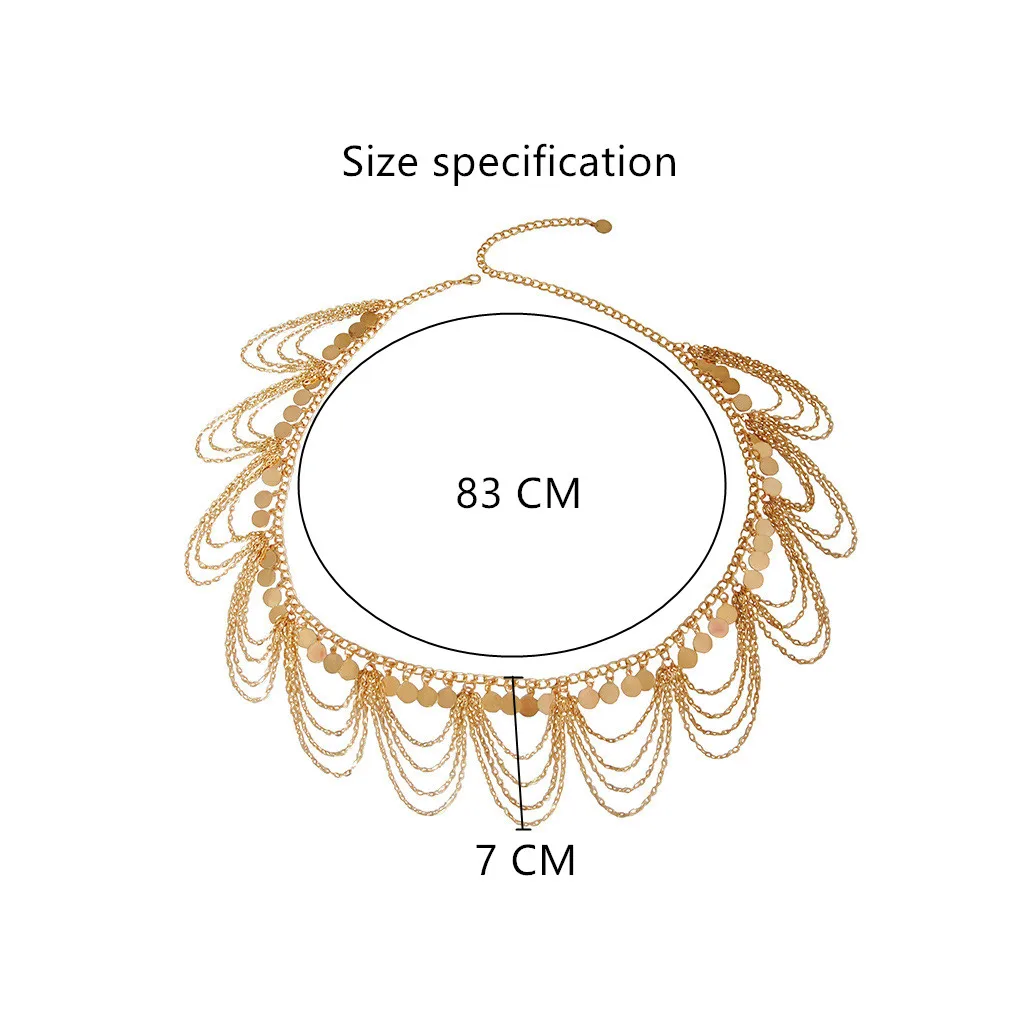 Женские аксессуары для танца живота, монета, цепь на бедра, Индийские танцы, золотая металлическая цепь, пояс для выступлений на сцене, аксессуары для талии