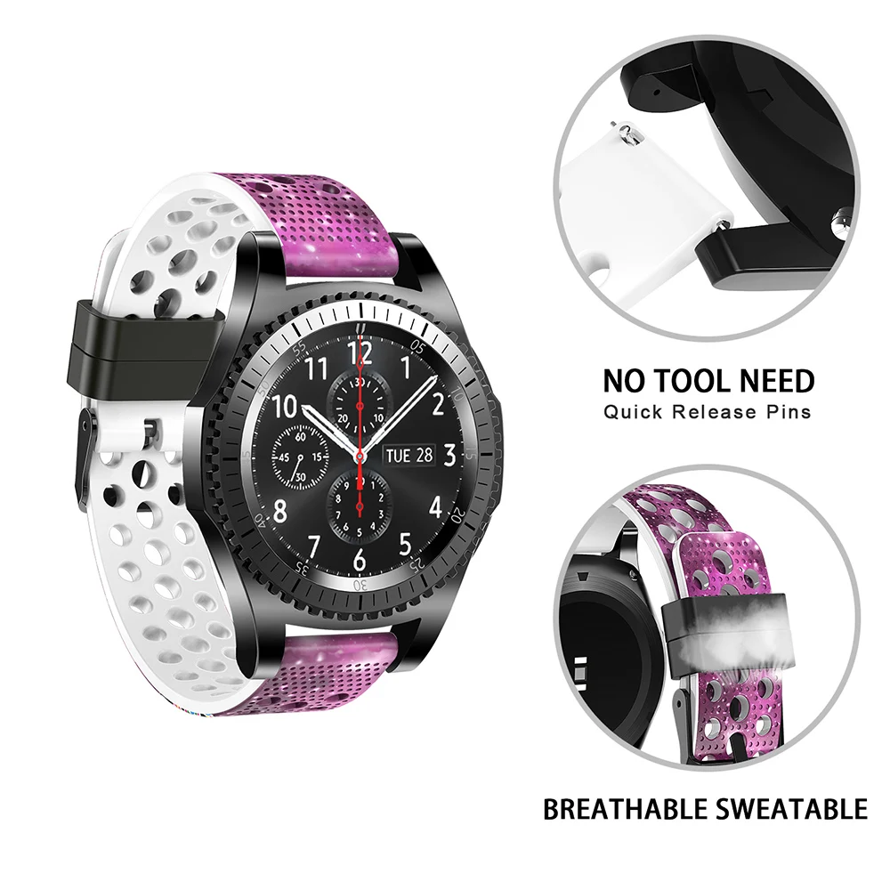 For Samsung Frontier Gear S3 Watch Bands 22mm Quick Release Watch Band For For Samsung Gear S3 Classic  Gear 2 R380 Accessory (1)
