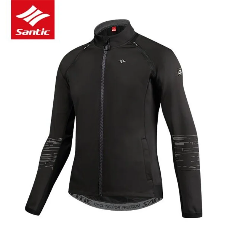 

SANTIC Men Cycling Jacket Fleece Thermal Removable Long Sleeves Jacket Bike Hiking Autumn Winter Clothing Ciclismo