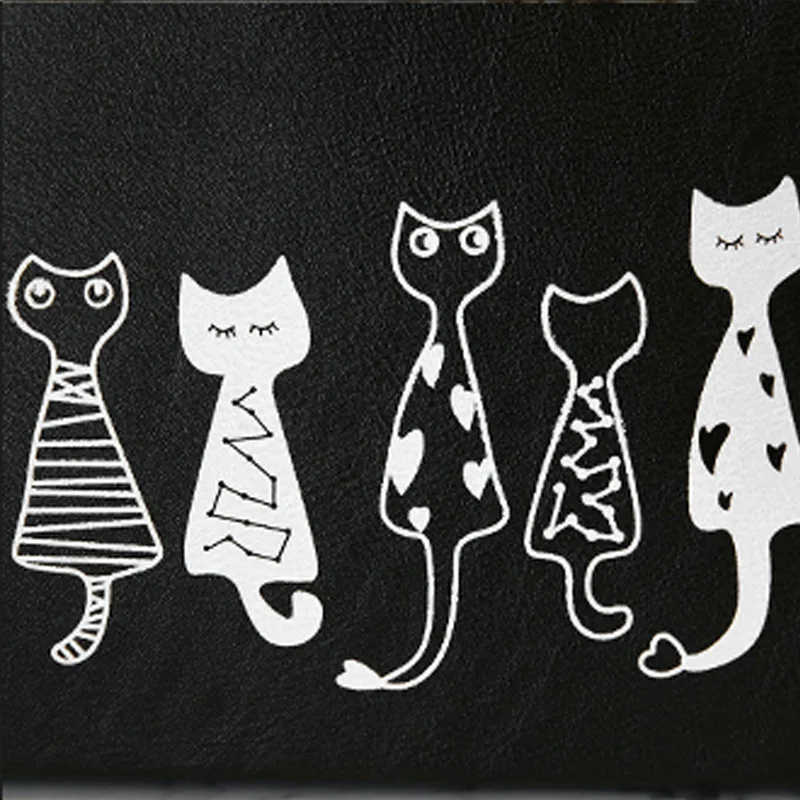 Women Handbag Cat Pattern PU Leather Female Single Shoulder Bags Cute Kitty Black Messenger Bag Ladies Fashion Tote Bolsa SS0347 (10)