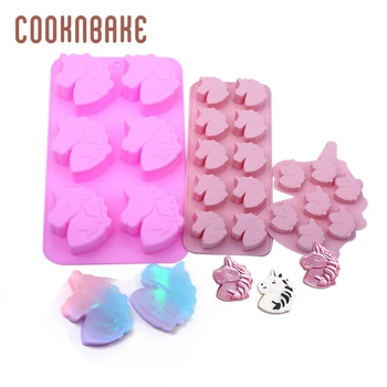 

COOKNBAKE Silicone mold for chocolate candy unicorn shape biscuit cake pastry baking tool Jelly ice soap Mold DIY cake decorated