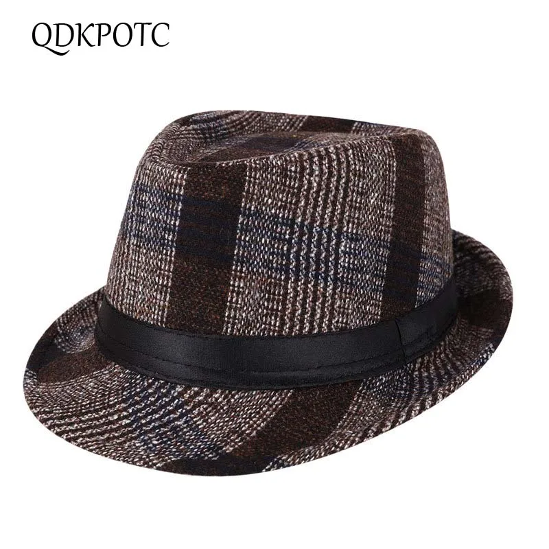 

QDKPOTC Fashion Nylon Striped Fedoras Adult Winter Small Fedora Hats for Women Men Neutral Floppy Jazz Caps