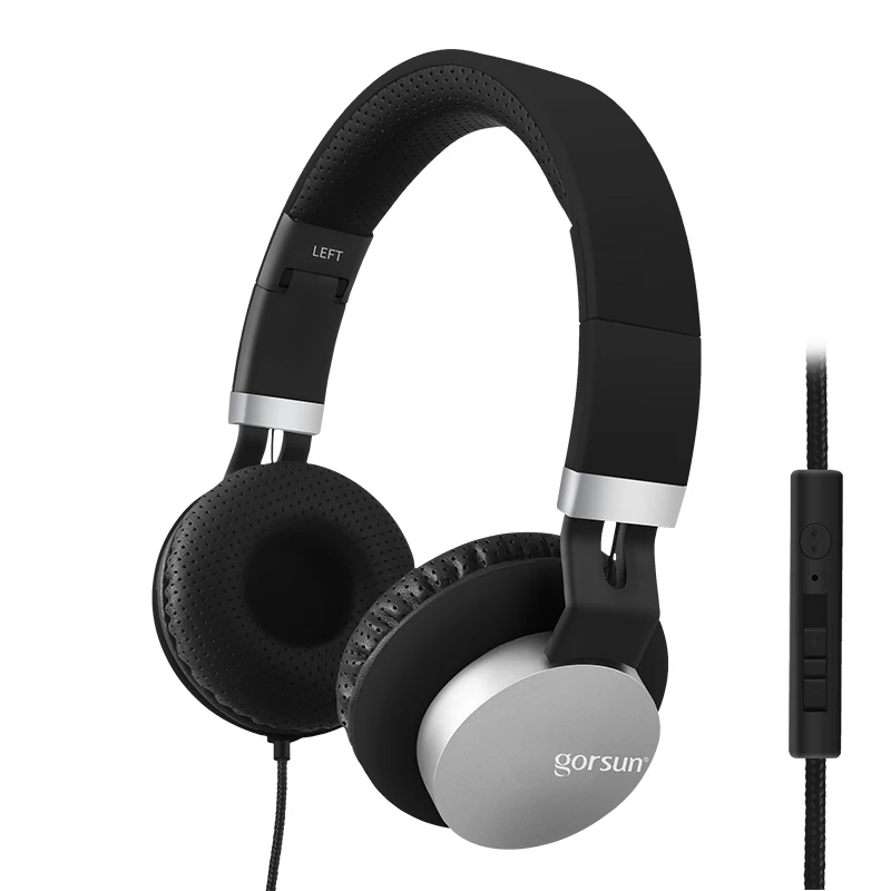 

GORSUN Headphones with Microphone and Volume Control Foldable Headset Stereo Surround for Cellphone Computer PC Hot