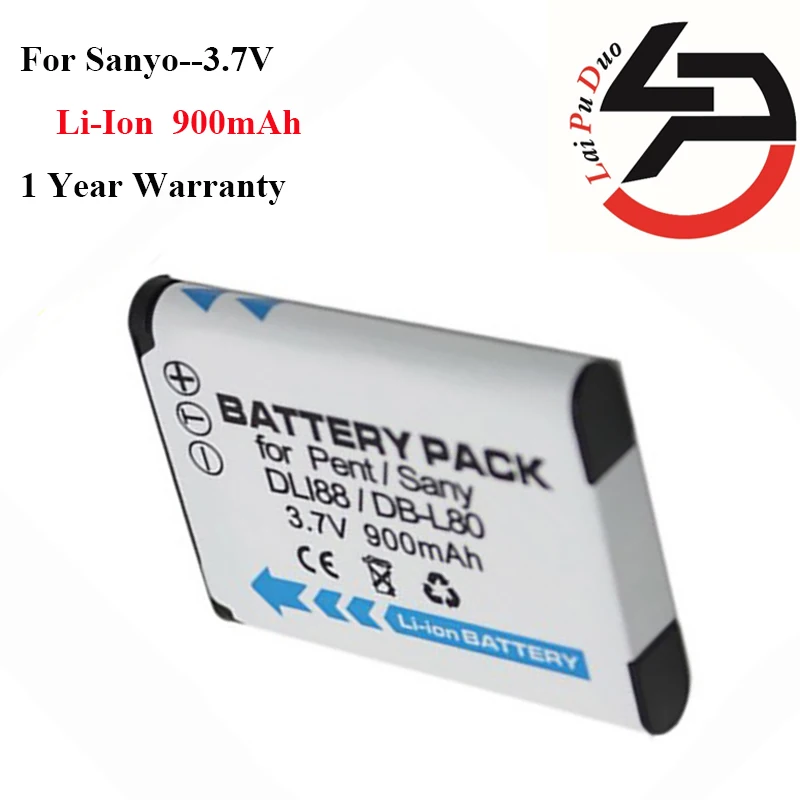 

High Quality 900mAh Brand New Replacement Battery For Sanyo Xacti VPC-CG10 VPC-CG20 VPC-CG100 B-L80 DB-L80A VPC-CS1 VPC-CA102