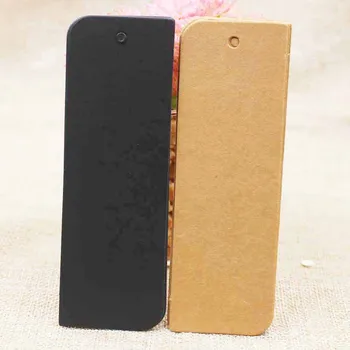 

12*4cm 100pcs Kraft/black Paper Tag card blank wedding wish card Price Craft Gift Hang Tag scrapbook