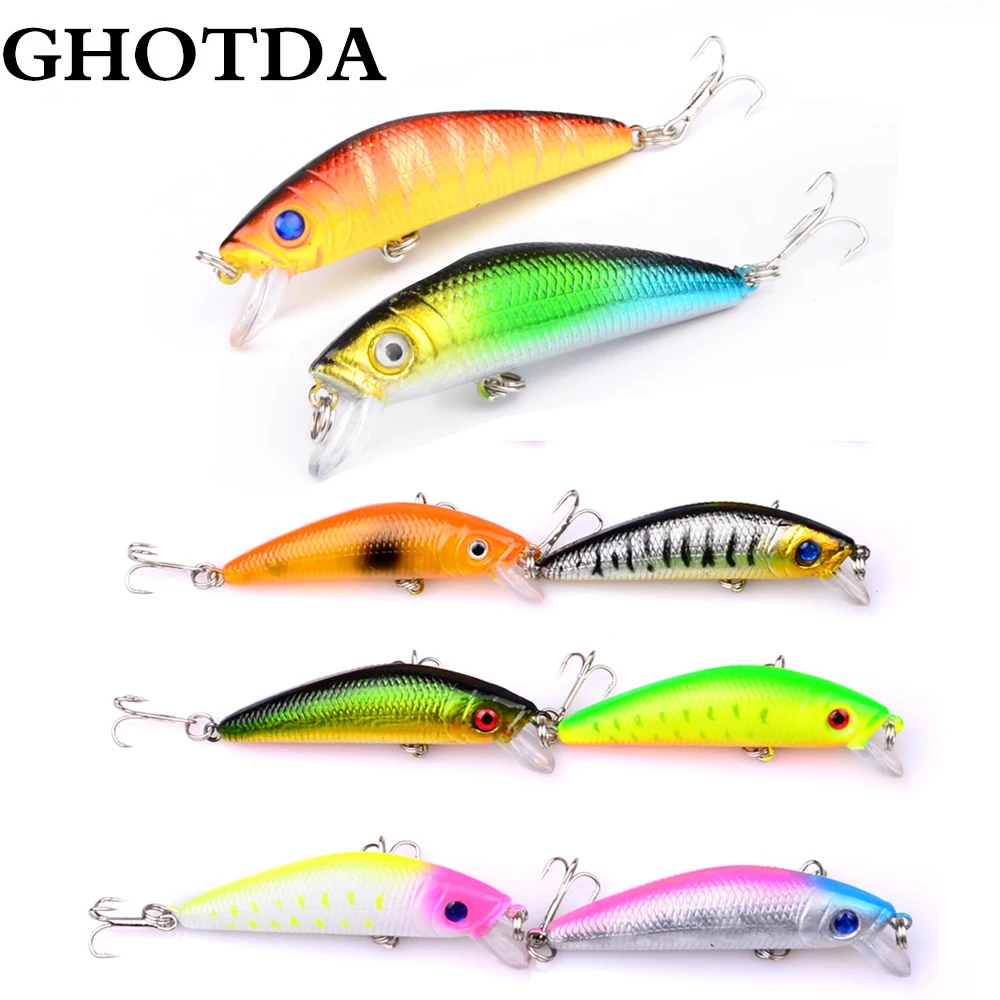 

1pcs Minnow Fishing Lure 79mm 5.8g 3D Eyes Crankbait Wobblers Fishing Tackle