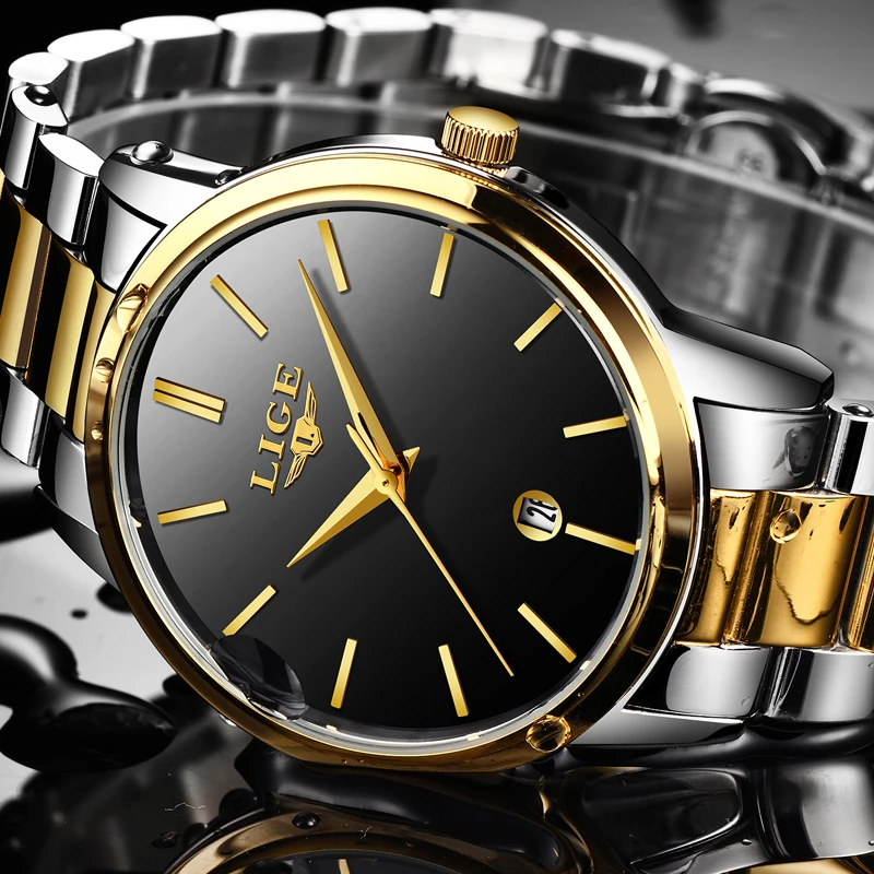 LIGE 2018 Simple Style Brand New Fashion Casual Model Classic Luxury Waterproof Swag Men Steel Quartz Watch relogio masculino