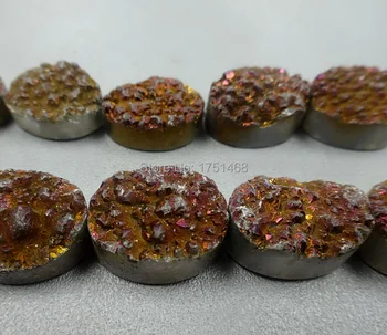 

Fashion Pendant Purple Titanium Druzy Stone DIY Quartz Oval Beads Drusy Slab Bead Jewelry Making