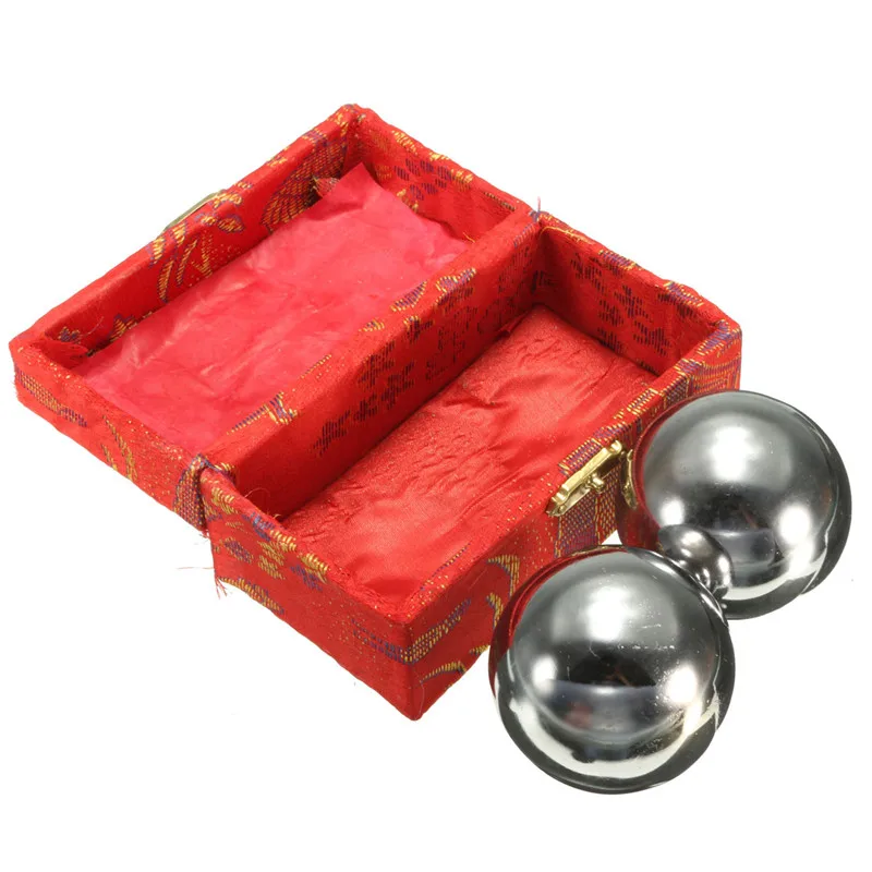 

Hot Sale 2Pcs Fitness Balls Solid Chrome 53mm Baoding Balls Chinese Health Exercise Therapy Stress HandBall For Body Building