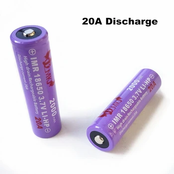 

High quality 18650 20A IMR 3.7v 2000mah Rechargeable chargeable lithium-ion li ion battery Cell