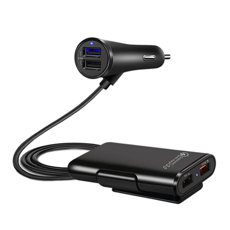 4 ميناء USB شاحن سيارة QC 3.0 USB HUB الخلفي شحن محول السفر ل فون 6 7 8 Xiaomi Oneplus 5 المحمول الهاتف شاحن