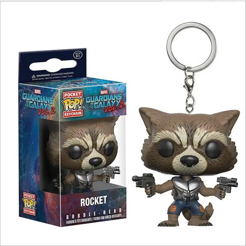 Funko POP Карманный Брелок Star-Lord Rocket Tree Man фигурка игрушки - Цвет: Rocket