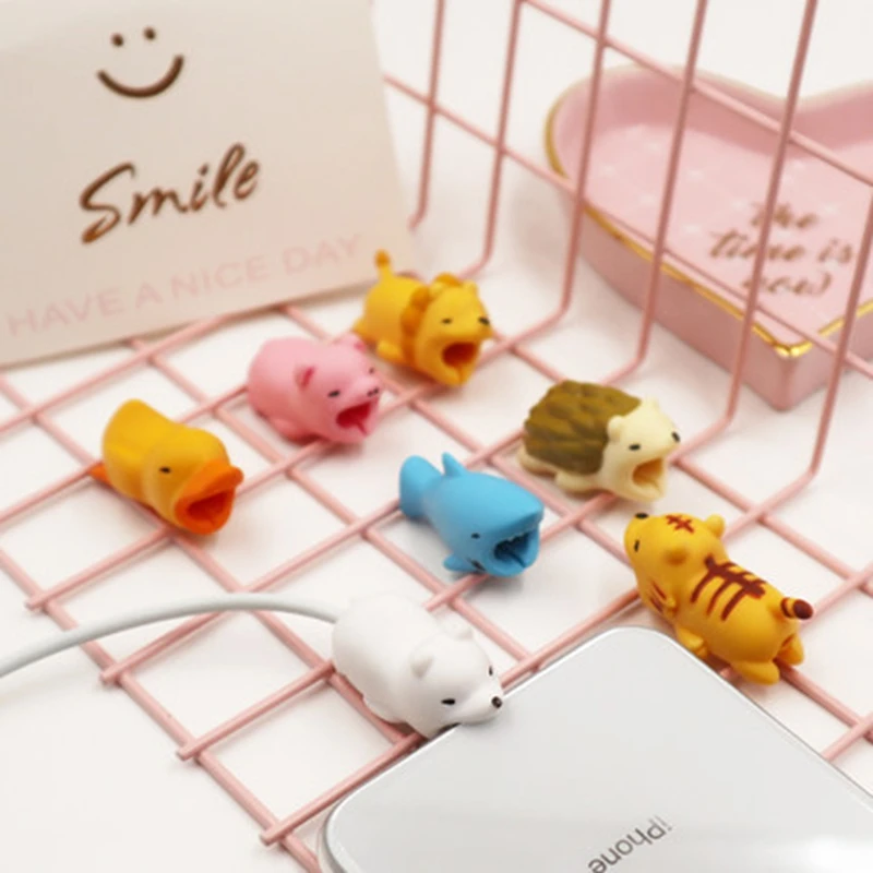 

Cartoon Cable Protector Data Line Cord Protector Protective Case Cable Winder Cover For Samsung A7 2018 Case USB Charging Cable