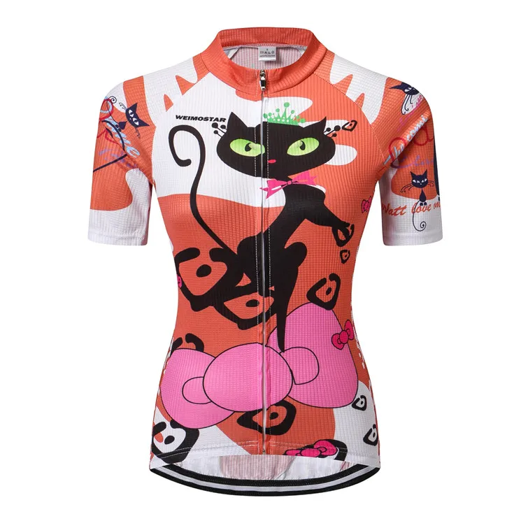 Кошки Велоспорт Джерси мужские велосипед MTB Трикотажные изделия с коротким рукавом лето Pro Road Maillot Ciclismo велосипедные топы рубашка дышащий розовый красный - Цвет: 9