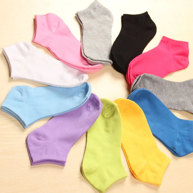 women's socks solid color love candy color dot sock women's thin sock