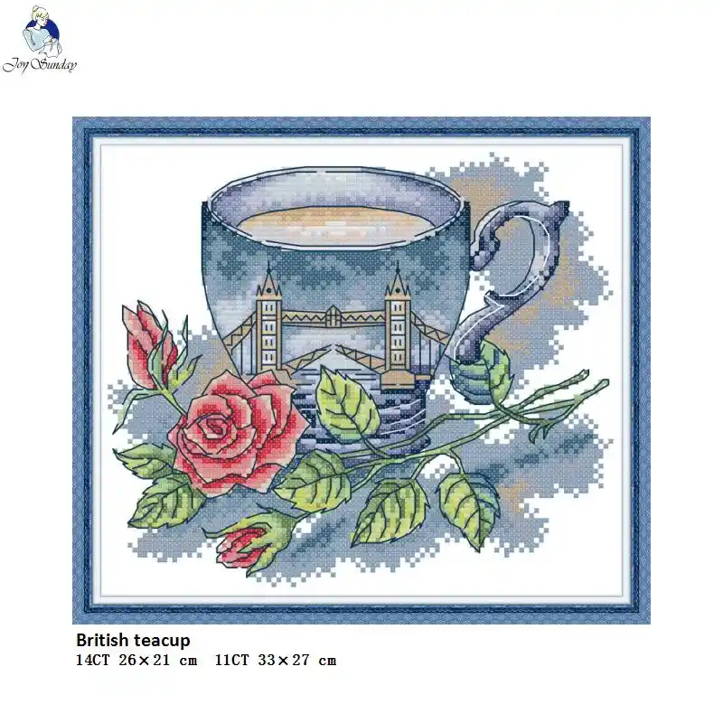 Набор для вышивки крестиком Teacup серии из разных стран рассчитан на печать холсте