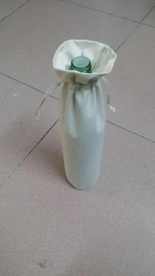 

CBRL standard 750ml wine bag canvas cheap drawstring bag fabric jewelry bag wholesale custom gift pouch for wine gift jewelry