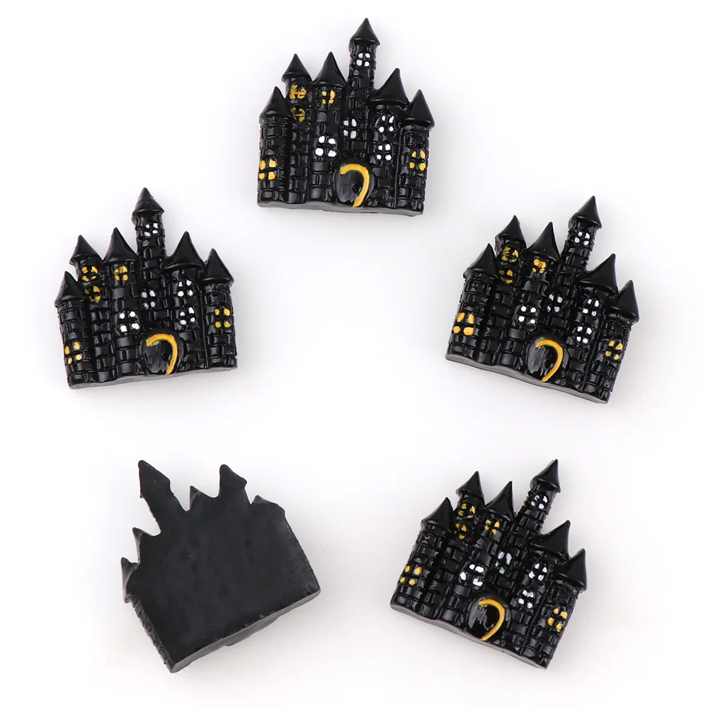 

10Pcs 26*29mm Black Castle Halloween Party DIY Resin Flatback Cabochon Lucky Bag For DIY Craft Accessories Decoration
