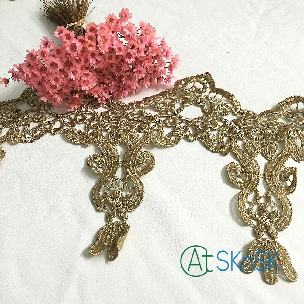 Newest lace1 yard/lot 13cm width high end dress lace trim african