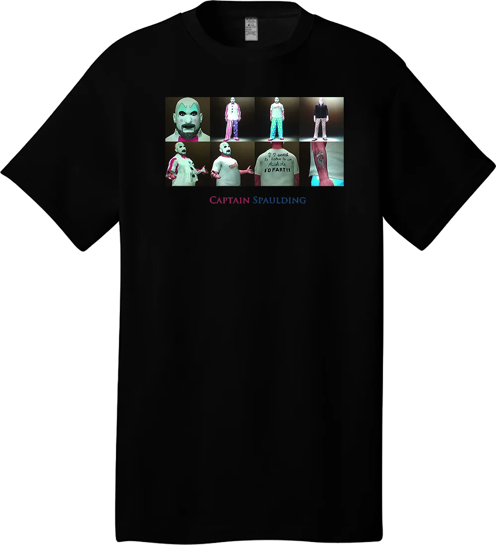 CAPTAIN SPAULDING - Tulisa 1 - d Black T Shirt T shirt Men Black Short Sleeve Cotton Hip Hop T-Shirt Print Tee Shirts CAPTAIN SPAULDING - Tulisa 1 - d Black T Shirt T shirt Men Black Short Sleeve Cotton Hip Hop T-Shirt Print Tee Shirts