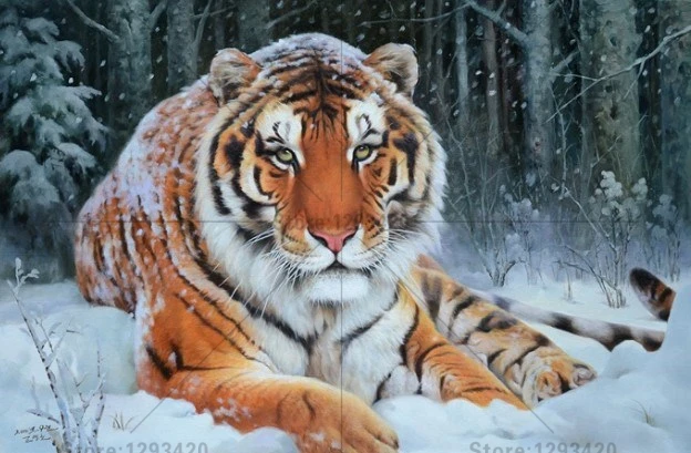 

5D diamond embroidery square diamond set full decorative diy diamond painting animal snow tiger diamond cross stitch crystal