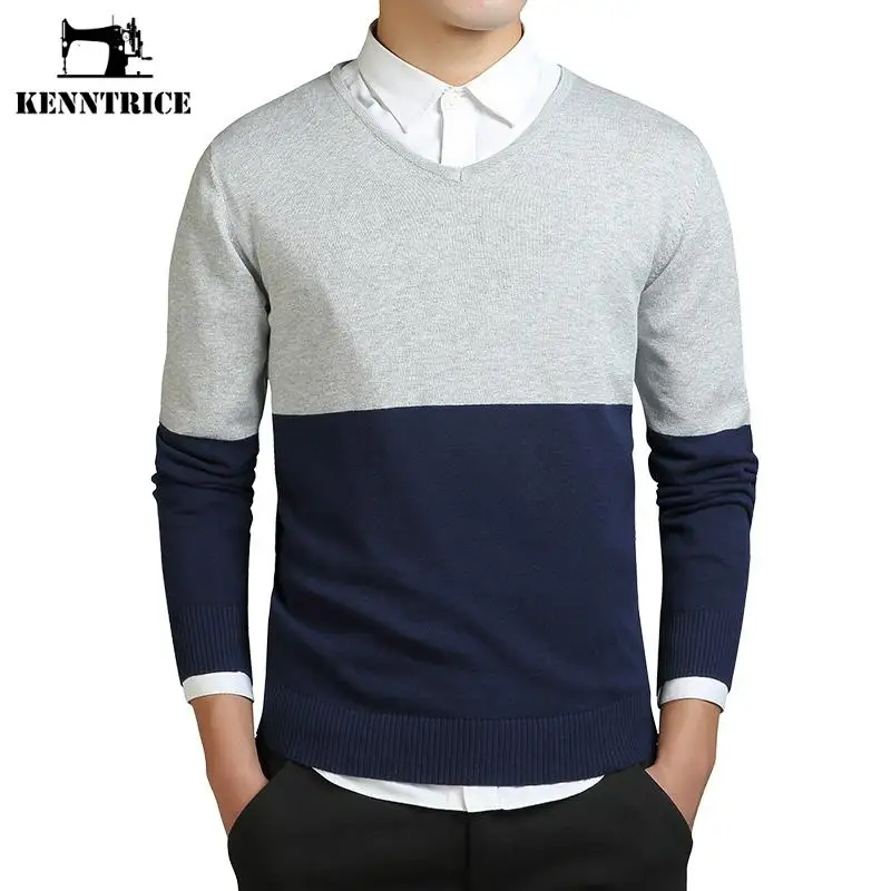 Kenntrice Brand Clothing Sweater Men Casual Striped Slim