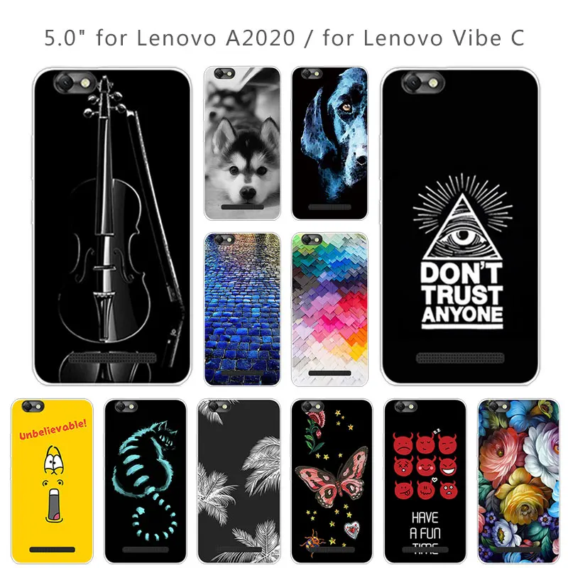 Роскошный чехол для Lenovo A2020 из ТПУ и геля Vibe C A2020a40 мягкий силиконовый защитный