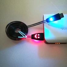 Novelty fun Micro USB cable Colorful LED light Glow data sync charging Cable 1m for xiami samsung meizu android Mobile phone