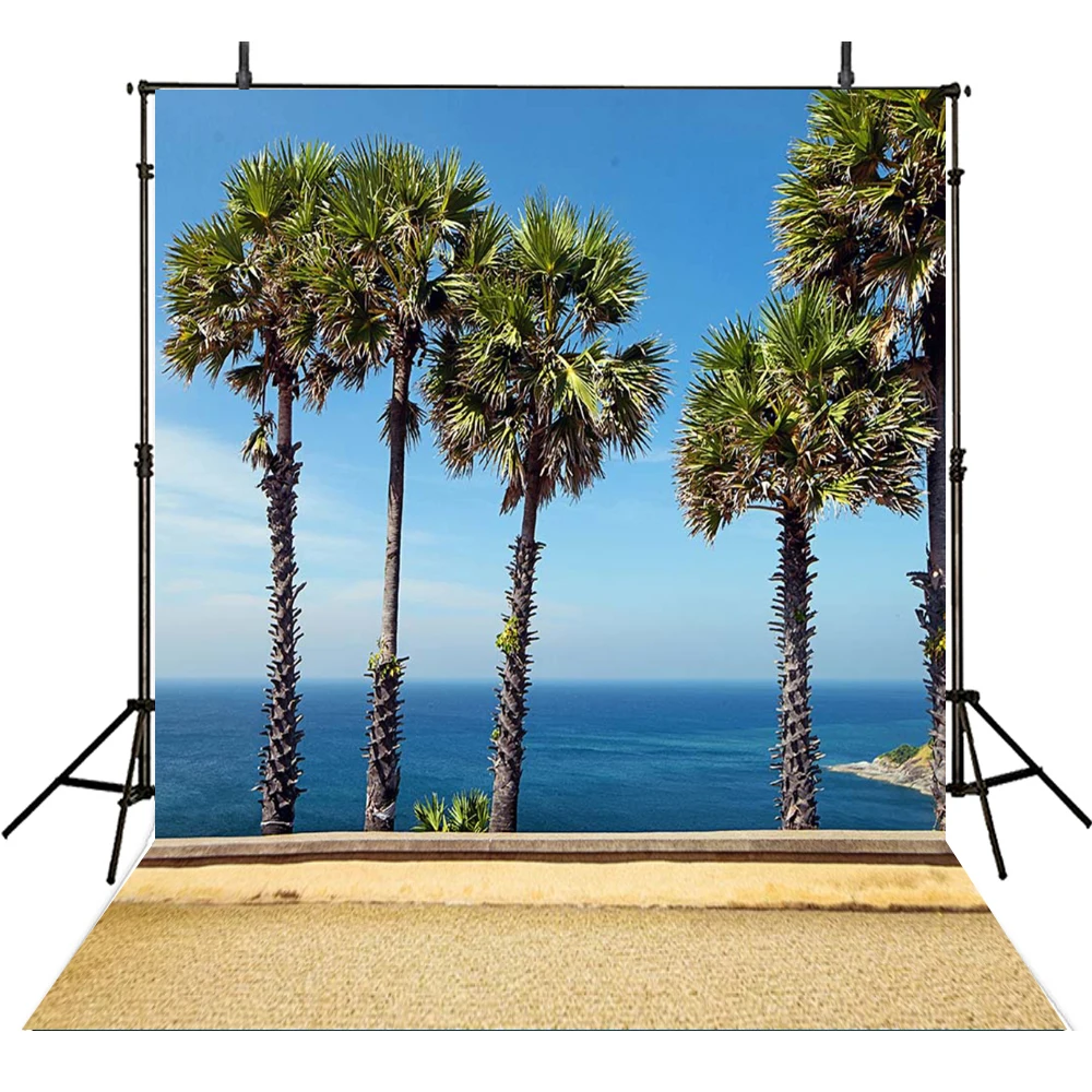10x10ft Summer Photography Background Backdrops Custom Blue Sea Views Backdrops for Photo Booth