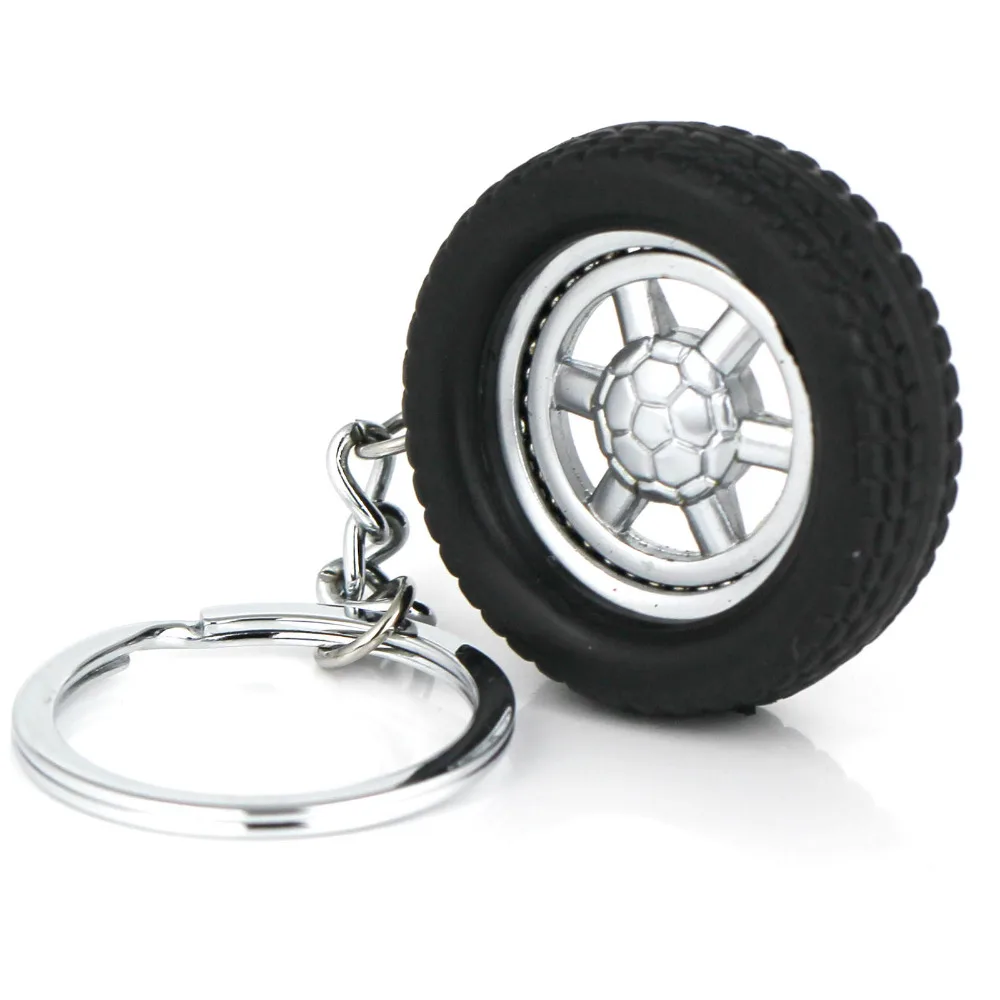 

Spinning Wheel Rim Keychain Creative Automotive Accessories Auto Part Model Tyre Tire Key Chain Ring Keyring Keyfob Keyfob