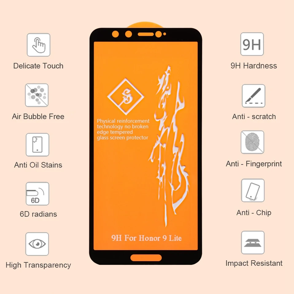 6D Protective Glass For Huawei P Smart 2019 Nova 4 3 3i 5D Tempered Glass For Huawei P20 Pro Mate 20 Honor 10 9 Lite 7X 8X 8A 8C (3)