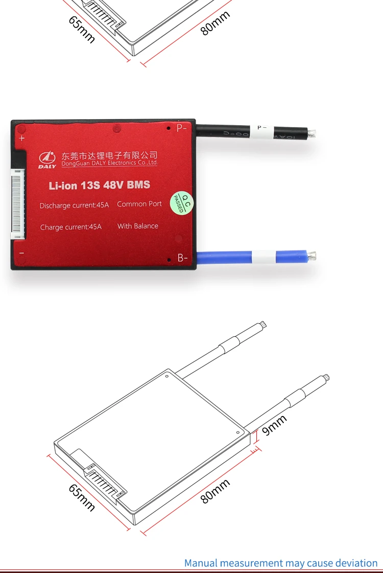 Daly 3,7 в 13 S 45A 60A 48 в PCB BMS для 18650 LiNCM литий-ионный аккумулятор с балансным литий-ионным аккумулятором для скутера балансиры