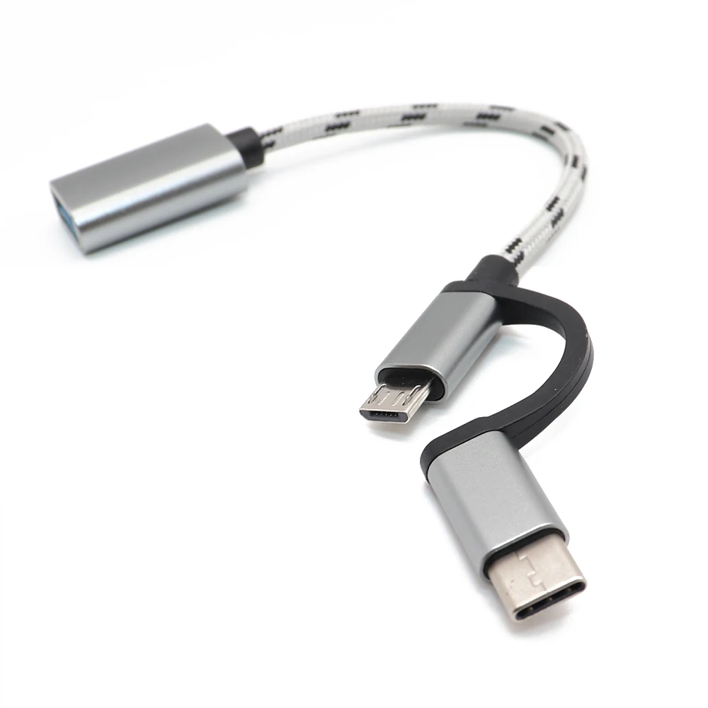 2 в 1 OTG адаптер USB Type C + Micro USB|Переходники и адаптеры| |